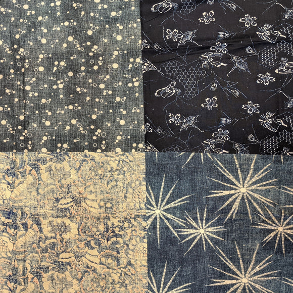 古布の再現布ーパネル柄　Reproduced vintage fabric-various pattern