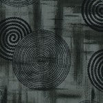 プリント布　渦巻き（Printed fabric, Swirl)